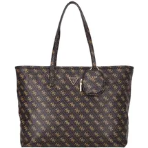 GUESS Shopper Power Play Large Tech Tote brown logo