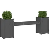 vidaXL Gartenbank mit Pflanzkübeln Grau 180x36x63 cm Massivholz Kiefer
