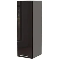 Feldmann-Wohnen Küchenhängeschrank, Schwarz Hochglanz, Grau, Holz, Rechteckig, 30x96x32.5 cm,