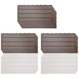 euroharry WPC-Fliesen 22-St. 4m2 Terrassenplatten, 30x60 cm WPC-Fliesen Klickfliese braun