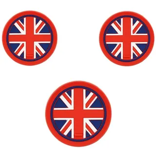 Für Mini Cooper R55 R56 R57 Cup Halter Silikon Pad Mini R55 R56 R57 Auto Cup Untersetzer, 3PCS rutschfeste Matte Untersetzer (Union Jack)
