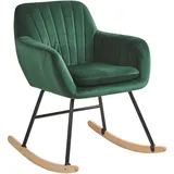 Beliani Schaukelsessel LIARUM Samtstoff 60 x 82 x 74 cm Grün