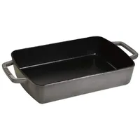 Staub Ofenform/Servierplatte/Auflaufform, rechteckig mit 2 Griffen, 30x20 cm, 3,1 L, Gusseisen, Für alle Herdarten inkl. Induktion & Backofen, Graphitgrau