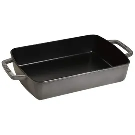 Staub Ofenform/Servierplatte/Auflaufform, rechteckig mit 2 Griffen, 30x20 cm, 3,1 L, Gusseisen, Für alle Herdarten inkl. Induktion & Backofen, Graphitgrau