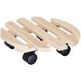 Wagner Pflanzenroller PALETTI Ø 30 x 8 cm für Innenbereich, Buche natur I Blumenroller aus FSC®-Massivholz I Kübelroller aus Holz I Tragkraft 100 kg I Made in EU - 20031801