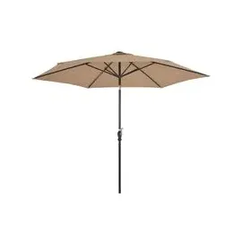 vidaXL Sonnenschirm mit LED-Leuchten Ø 300 cm taupe 44512