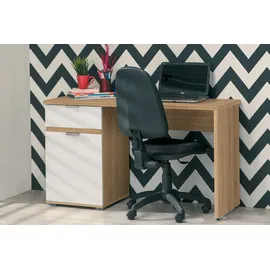 INOSIGN Schreibtisch "Jan", braun (sonoma eiche, opaque weiß), B:130cm H:75,5cm T:50cm, Tische, Schreibtisch, in Scandi Optik, Home Office geeignet