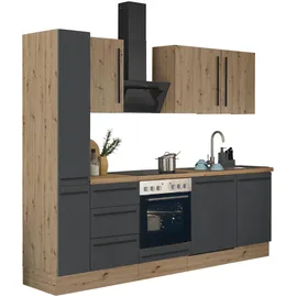 kochstation Küchenzeile Florida 250 cm schwarz