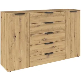 Rauch Kommode 160 x 100 x 42 cm Eiche Artisan / Graphit