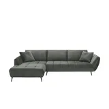 bobb Eckcouch Mikrofaser 3-Sitzer Grau