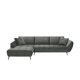 bobb Eckcouch Mikrofaser 3-Sitzer Grau