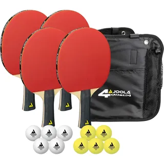 Joola Quattro, 4 Tischtennisschläger + 10 Tischtennisbälle + Tasche, 28,5x26x8,5cm