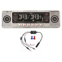 Dietz 1-DIN Dietz Retro Radio DAB+, BT, MP3, USB, RDS, mit Splitter Autoradio (Digitalradio (DAB), FM/UKW, 20,00 W) silberfarben