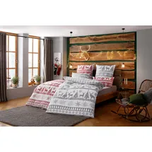 OTTO home Sindbad Weihnachtsbettwäsche Rot 155 x 220 cm + 40 x 80 cm