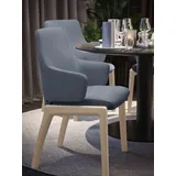 Polsterstuhl STRESSLESS "Laurel", blau (sparrow blau paloma, schwarz), B:58cm H:92cm T:59cm, Leder PALOMA: PALOMA ist ein durchgefärbtes Semianilin-Möbelleder mit natürlicher Narbung., Stühle, Polsterstuhl, Low Back mit Armlehne, Größe L, mit abgerundeten Beinen in Schwarz