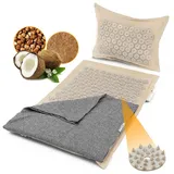 NEOLYMP Akupressurmatte Set – Beige-Grau – 5.670 Spitzen mit Kissen und Tragetasche hellbeige No Size