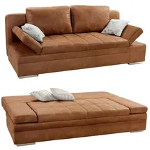 luma-home schönes für dein zuhause Schlafsofa Antiklederoptik 2-Sitzer Braun