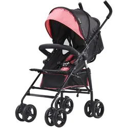 VEVOR Kinderwagen Kinderbuggy Reisebuggy verstellbare Rückenlehne Schwarz/Rosa