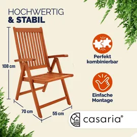 CASARIA Vanamo Gartenstuhl 55 x 70 x 106 cm Braun 2 St.