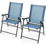 Goplus KOMFOTTEU Gartenstuhl 2er Set 150 x 150 x 150 cm blau