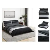 vidaXL Bettwäsche Set Schwarz/Weiß 200 x 220 cm