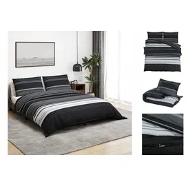 vidaXL Bettwäsche Set Schwarz/Weiß 200 x 220 cm