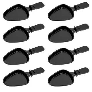 Piebert 8x 27041 Raclette Pfännchen Oval LxBxH: 10,5x10x1,4cm (Pfanne) Gesamtlänge 19,7cm Spülmaschinenfest Ersatz Kompatibel mit Klarstein/Princess/Tristar/Tefal wie XA400102