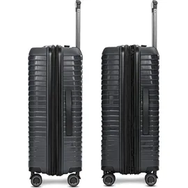 Stratic Shine 4 Rollen Trolley 65 cm mit Dehnfalte black