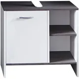 Waschbeckenunterschrank 'California' weiß, silbern 60 x 55 x 28 cm