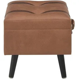 vidaXL Hocker mit Stauraum 40 cm Braun Kunstleder