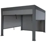 MCW Pergola, Anthrazit, Metall, 300x220x300 cm, Sonnen- & Sichtschutz, Pavillons & Pergolas, Pergolas