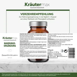 kräutermax – naturheilmittel seit 1890 Lutein plus Zeaxanthin Kapseln 60 St.