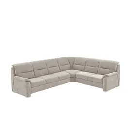 meinSofa Eckcouch Flachgewebe 2-Sitzer Creme