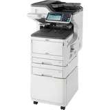 OKI MC853dnct Multifunktionsdrucker (Farbe, Kopieren, Drucken, Scannen, Faxen, A3, 23 Seiten/Min., 1.200x600 dpi, LAN, WLAN optional, Duplexdruck, 8.000 Seiten/Monat, max 60.000 Seiten), Hellgrau, Anthrazit