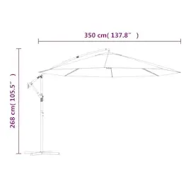 vidaXL Ampelschirm Ø 350 cm terracotta-rot