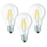 Trango 3er Pack E27001-3 LED Filament Birne 8 Watt 850 Lumen I 3000K Warmweiß I Ersatz für 60W Glühlampe I Glühbirne I Lampe I LED Birne in Tropfen Form mit E27 Fassung I Abstrahlwinkel 360°