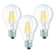 Trango 3er Pack E27001-3 LED Filament Birne 8 Watt 850 Lumen I 3000K Warmweiß I Ersatz für 60W Glühlampe I Glühbirne I Lampe I LED Birne in Tropfen Form mit E27 Fassung I Abstrahlwinkel 360°