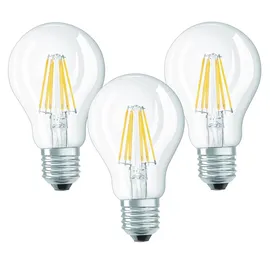 Trango 3er Pack E27001-3 LED Filament Birne 8 Watt 850 Lumen I 3000K Warmweiß I Ersatz für 60W Glühlampe I Glühbirne I Lampe I LED Birne in Tropfen Form mit E27 Fassung I Abstrahlwinkel 360°