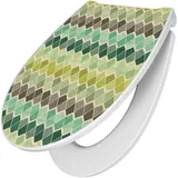 Banjado Premium Toilettendeckel Mit Absenkautomatik WC-Sitz Soft Close Hygienischer Klodeckel Duroplast Mit Motiv Vier Farben Grün