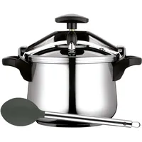 Fagor Clásica Bombe Schnellkochtopf 8 Liter, Induktion, Dampfkochtopf Express, Edelstahl 18/10, Alle Herdarten, Thermodiffusor-Boden, 3 Sicherheitssysteme, Inklusive Nylon-Servierlöffel Melier