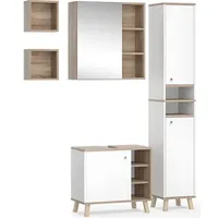 Vicco Badmöbelset Hochschrank Waschtischunterschrank Spiegelschrank Senyo
