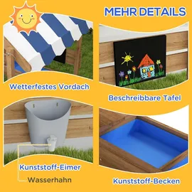 Outsunny Holzsandkasten mit Dach braun