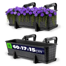 Kadax Balkontopf 60 x 17 x 15 cm Anthrazit
