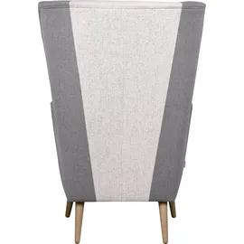 Home Affaire Sessel HOME AFFAIRE "Salla Bezug Bouclé oder Struktur fein, Ohrensessel", beige (creme, grau), B:78cm H:118cm T:94cm, 100% Polyester, Sessel, Sessel, wahlweise mit oder ohne Hocker; großer Sessel: Maße B/T/H: 78/94/118cm
