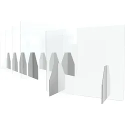 Polystyrol Schutzwand als Tischaufsteller zum Coronaschutz, 5 Stück im Set