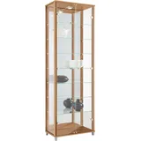 Vitrine FIF MÖBEL "OPTIMA", braun (nocefarben), B:58cm H:172cm T:33cm, Sicherheitsglas ESG, Holzwerkstoff, Schränke, Standvitrine/Glasvitrine 2x Glastür,perfekt für Sammler,Sammlervitrine