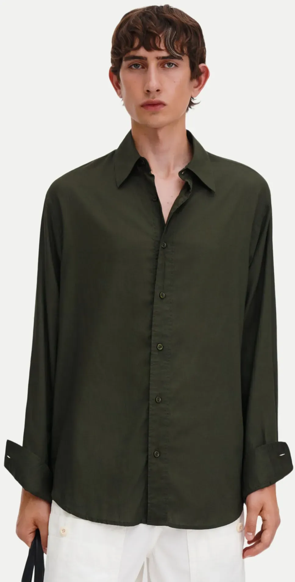 Relaxed-Fit Hemd Voile Grün 48