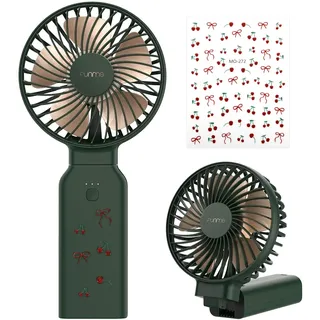 Funme Handventilator 3 in 1 Tischventilator Tragbarer Lüfter mit 53 Stunde 9000 Aufladbarer Batterie Multifunktion 4 Stufen Faltbarer Persönlicher Notladelüfter Exquisit für Camping Zuhause Grün