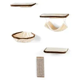 Silvio Design Katzen Kletterwand 6-teilig beige-braun