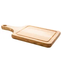 Centi Set Schneidebrett Holz 34x19 cm - Premium Eiche Massiv mit Griff, Made in EU, Großes Küchenbrett Holz für Profi & Hobby, Rutschfest & Robust, Ideal als Geschenk